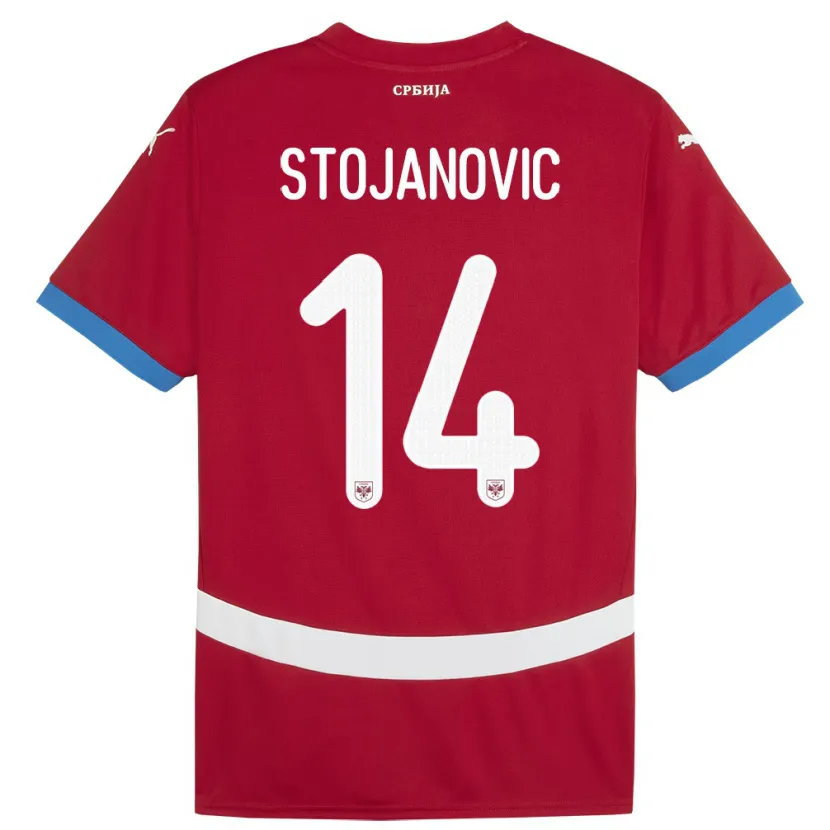 Danxen Hombre Camiseta Serbia Matija Stojanovic #14 Rojo 1ª Equipación 24-26 La Camisa México