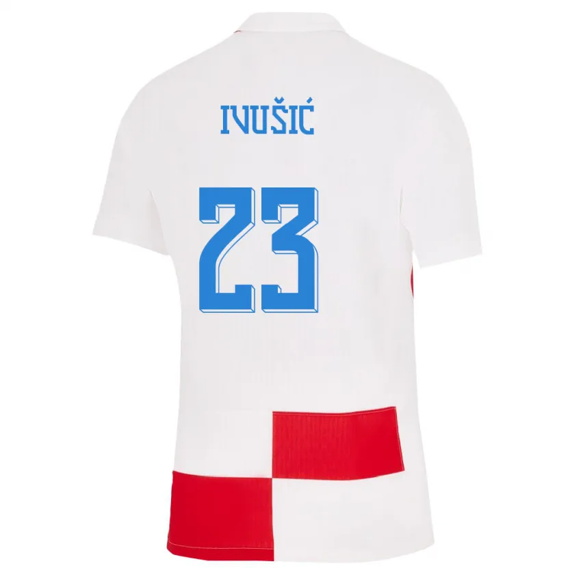Danxen Hombre Camiseta Croacia Ivica Ivusic #23 Blanco Rojo 1ª Equipación 24-26 La Camisa México
