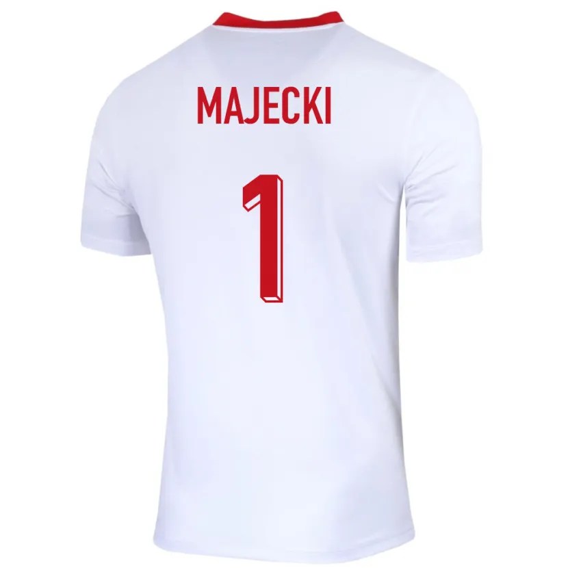 Danxen Hombre Camiseta Polonia Radoslaw Majecki #1 Blanco 1ª Equipación 24-26 La Camisa México