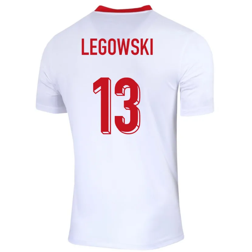 Danxen Hombre Camiseta Polonia Mateusz Legowski #13 Blanco 1ª Equipación 24-26 La Camisa México