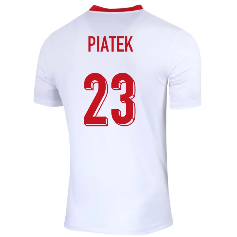 Danxen Hombre Camiseta Polonia Krzysztof Piatek #23 Blanco 1ª Equipación 24-26 La Camisa México