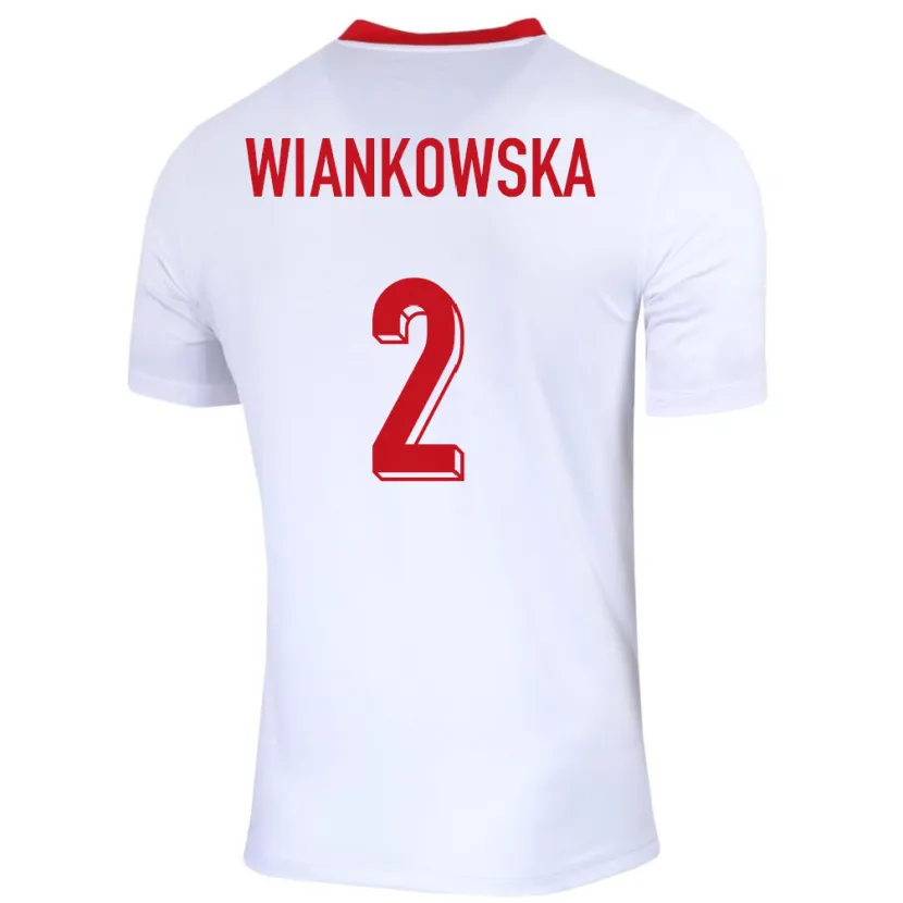 Danxen Hombre Camiseta Polonia Martyna Wiankowska #2 Blanco 1ª Equipación 24-26 La Camisa México