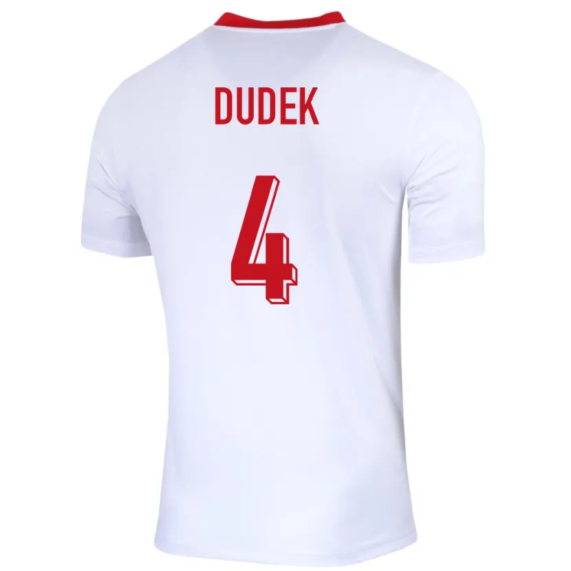 Danxen Hombre Camiseta Polonia Paulina Dudek #4 Blanco 1ª Equipación 24-26 La Camisa México