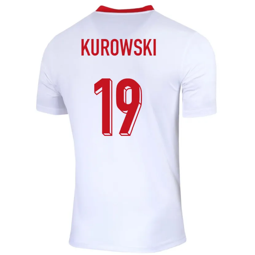 Danxen Hombre Camiseta Polonia Milosz Kurowski #19 Blanco 1ª Equipación 24-26 La Camisa México