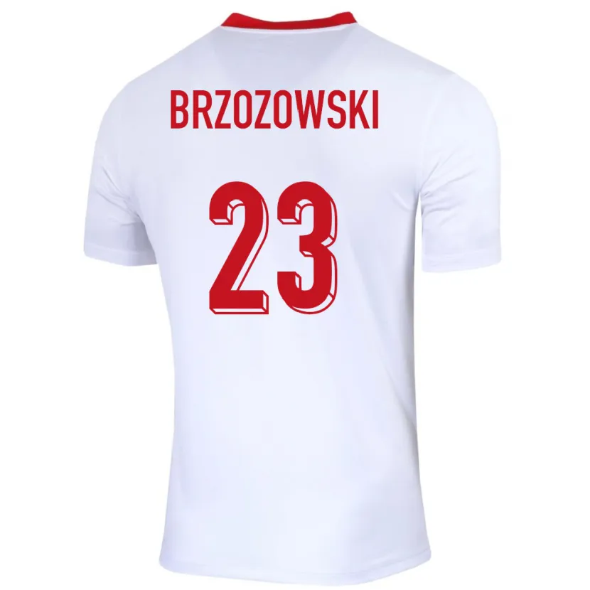 Danxen Hombre Camiseta Polonia Milosz Brzozowski #23 Blanco 1ª Equipación 24-26 La Camisa México