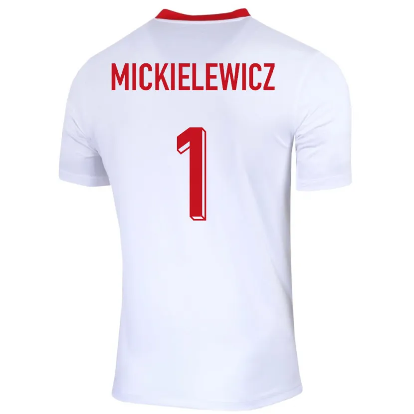Danxen Hombre Camiseta Polonia Aleksander Mickielewicz #1 Blanco 1ª Equipación 24-26 La Camisa México