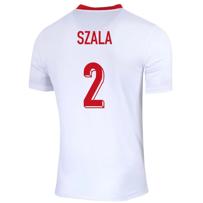 Danxen Hombre Camiseta Polonia Dominik Szala #2 Blanco 1ª Equipación 24-26 La Camisa México
