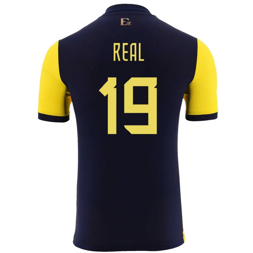 Danxen Hombre Camiseta Ecuador Kerlly Real #19 Amarillo 1ª Equipación 24-26 La Camisa México