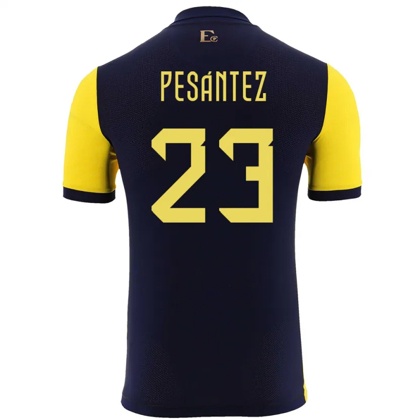 Danxen Hombre Camiseta Ecuador Danna Pesantez #23 Amarillo 1ª Equipación 24-26 La Camisa México