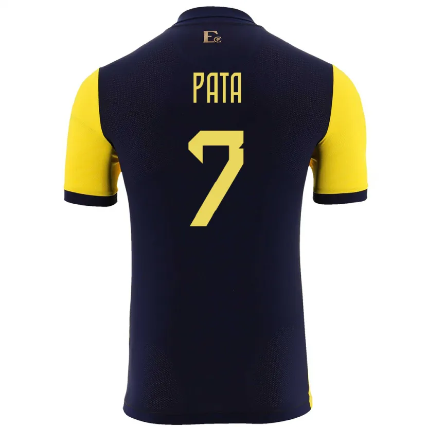 Danxen Hombre Camiseta Ecuador Emerson Pata #7 Amarillo 1ª Equipación 24-26 La Camisa México