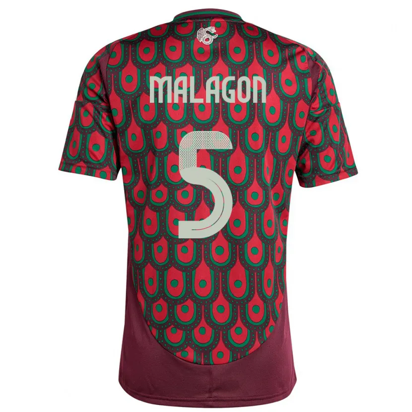 Danxen Hombre Camiseta México Luis Malagon #5 Granate 1ª Equipación 24-26 La Camisa México