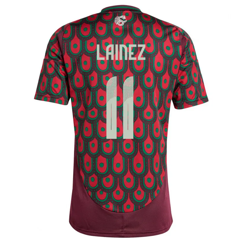 Danxen Hombre Camiseta México Diego Lainez #11 Granate 1ª Equipación 24-26 La Camisa México