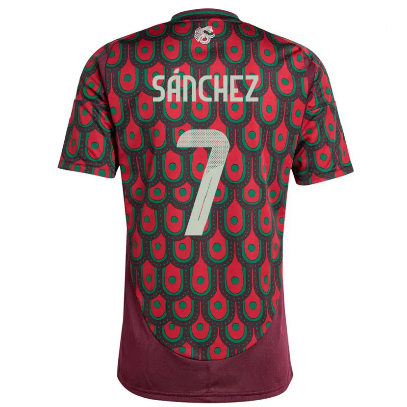 Danxen Hombre Camiseta México Maria Sanchez #7 Granate 1ª Equipación 24-26 La Camisa México