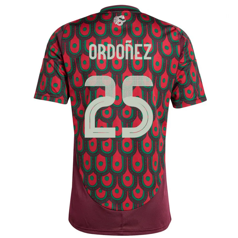 Danxen Hombre Camiseta México Diana Ordonez #25 Granate 1ª Equipación 24-26 La Camisa México