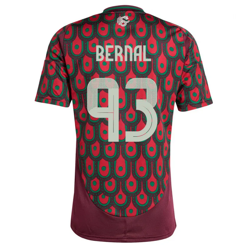 Danxen Hombre Camiseta México Rebeca Bernal #93 Granate 1ª Equipación 24-26 La Camisa México