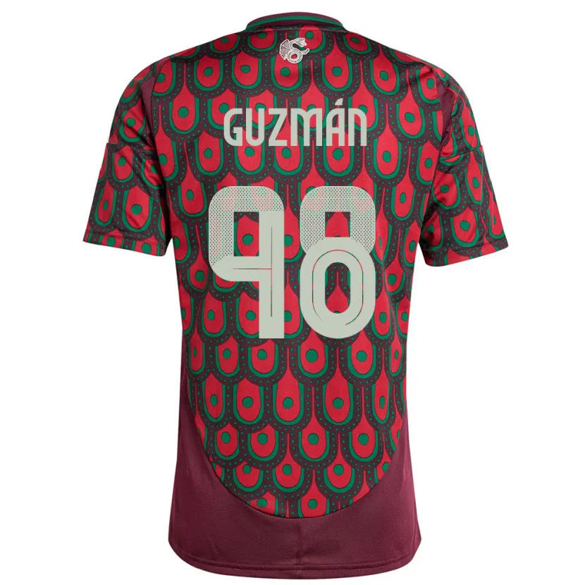 Danxen Hombre Camiseta México Kinberly Guzman #98 Granate 1ª Equipación 24-26 La Camisa México