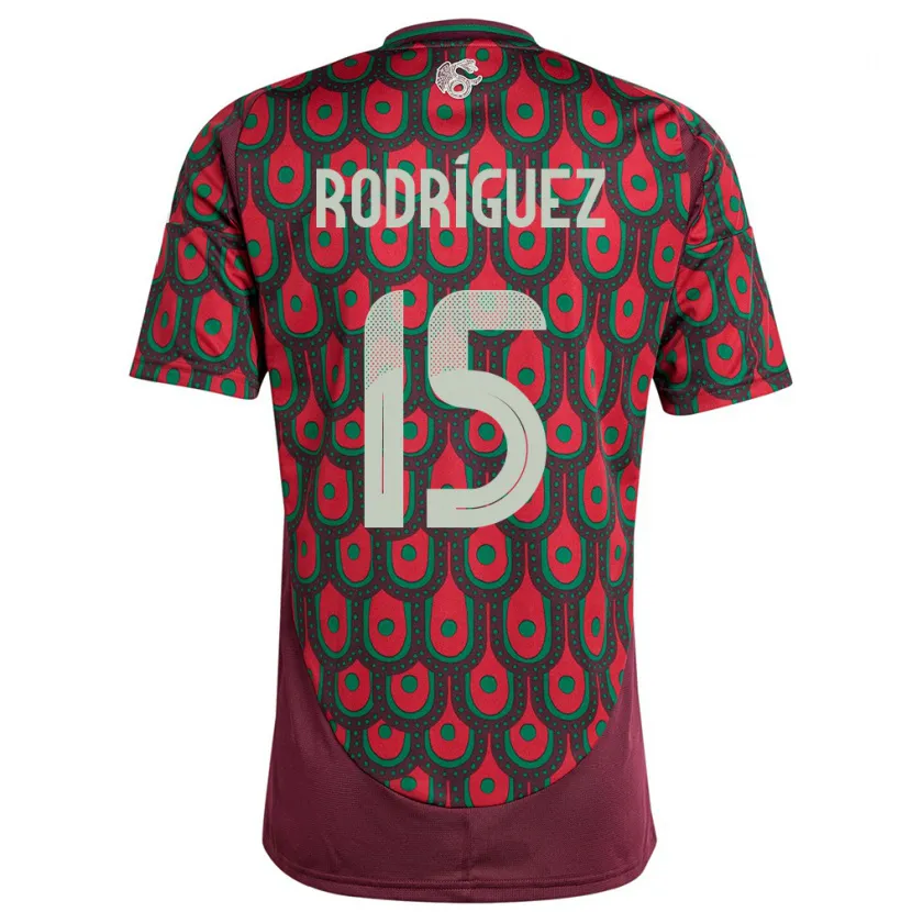Danxen Hombre Camiseta México Jorge Rodriguez #15 Granate 1ª Equipación 24-26 La Camisa México