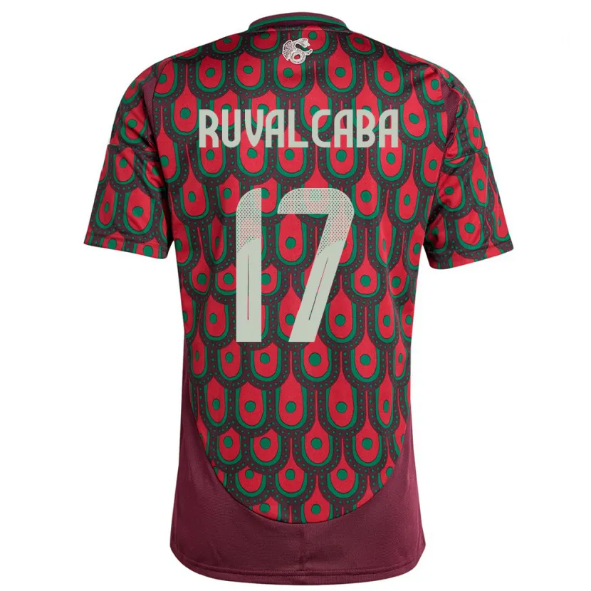 Danxen Hombre Camiseta México Jorge Ruvalcaba #17 Granate 1ª Equipación 24-26 La Camisa México