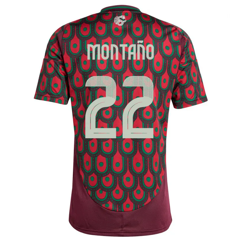 Danxen Hombre Camiseta México Andres Montano #22 Granate 1ª Equipación 24-26 La Camisa México