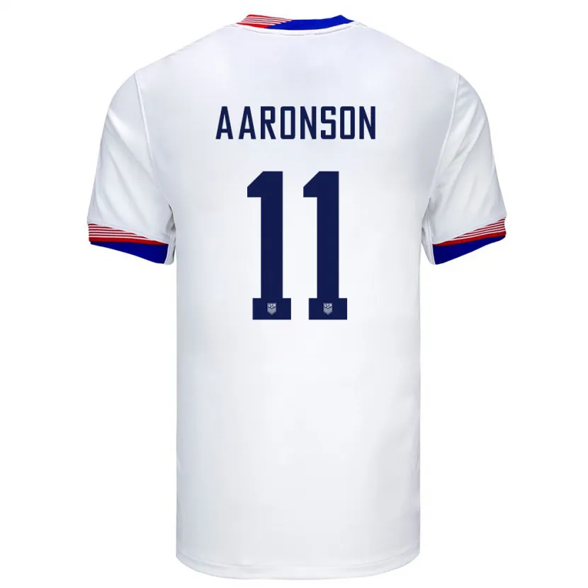 Danxen Hombre Camiseta Estados Unidos Brenden Aaronson #11 Blanco 1ª Equipación 24-26 La Camisa México