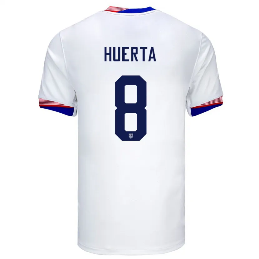 Danxen Hombre Camiseta Estados Unidos Sofia Huerta #8 Blanco 1ª Equipación 24-26 La Camisa México