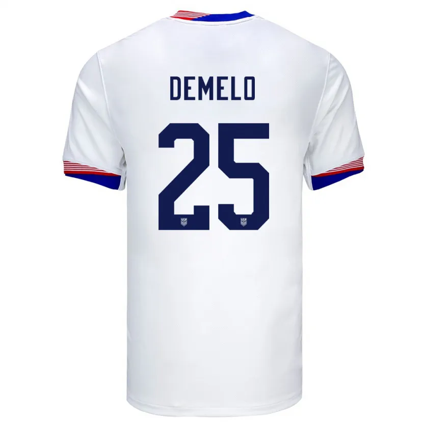 Danxen Hombre Camiseta Estados Unidos Savannah Demelo #25 Blanco 1ª Equipación 24-26 La Camisa México