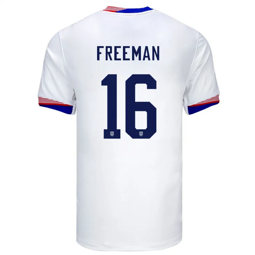 Danxen Hombre Camiseta Estados Unidos Alex Freeman #16 Blanco 1ª Equipación 24-26 La Camisa México