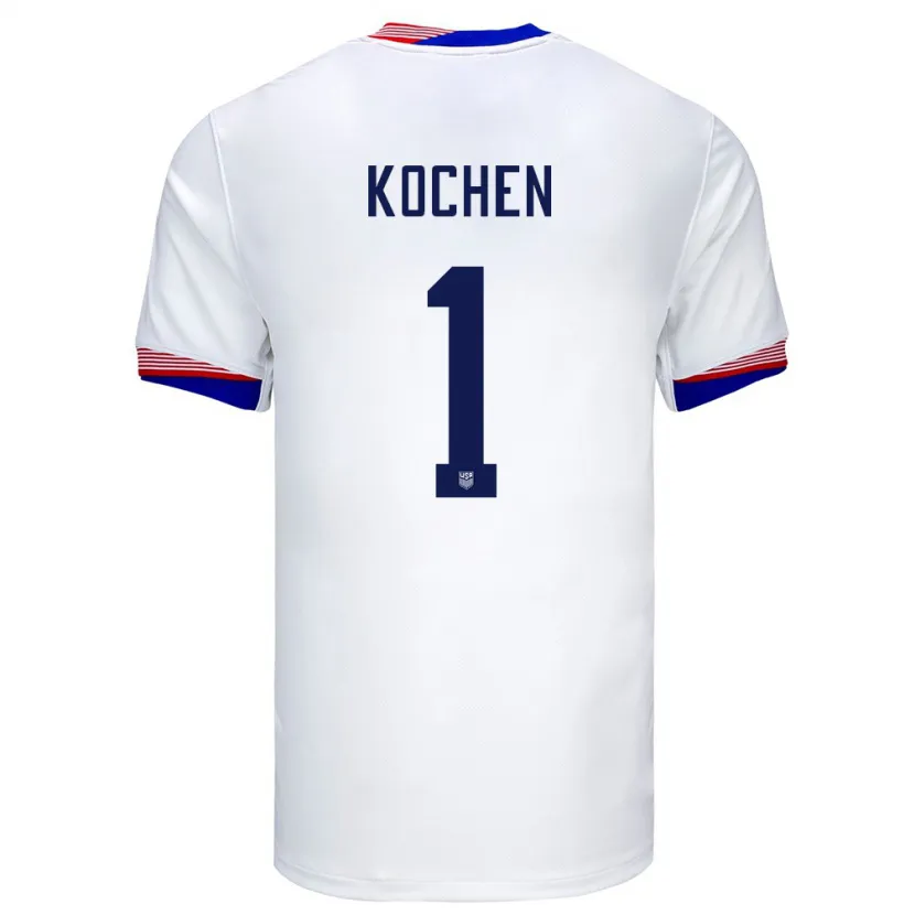 Danxen Hombre Camiseta Estados Unidos Diego Kochen #1 Blanco 1ª Equipación 24-26 La Camisa México
