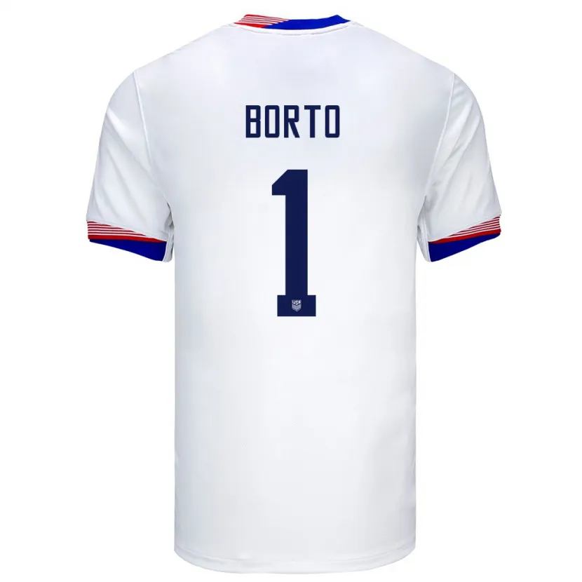 Danxen Hombre Camiseta Estados Unidos Alexander Borto #1 Blanco 1ª Equipación 24-26 La Camisa México