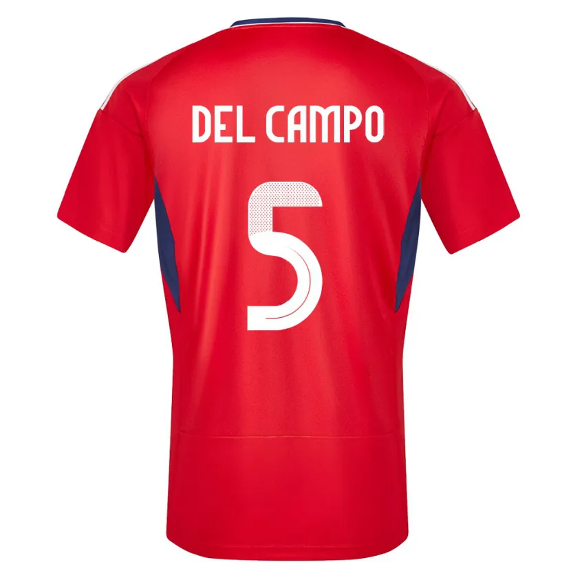 Danxen Hombre Camiseta Costa Rica Valeria Del Campo #5 Rojo 1ª Equipación 24-26 La Camisa México