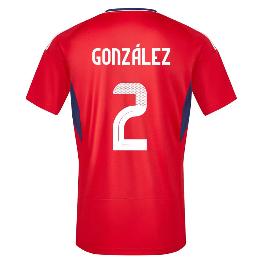 Danxen Hombre Camiseta Costa Rica Julian Gonzalez #2 Rojo 1ª Equipación 24-26 La Camisa México