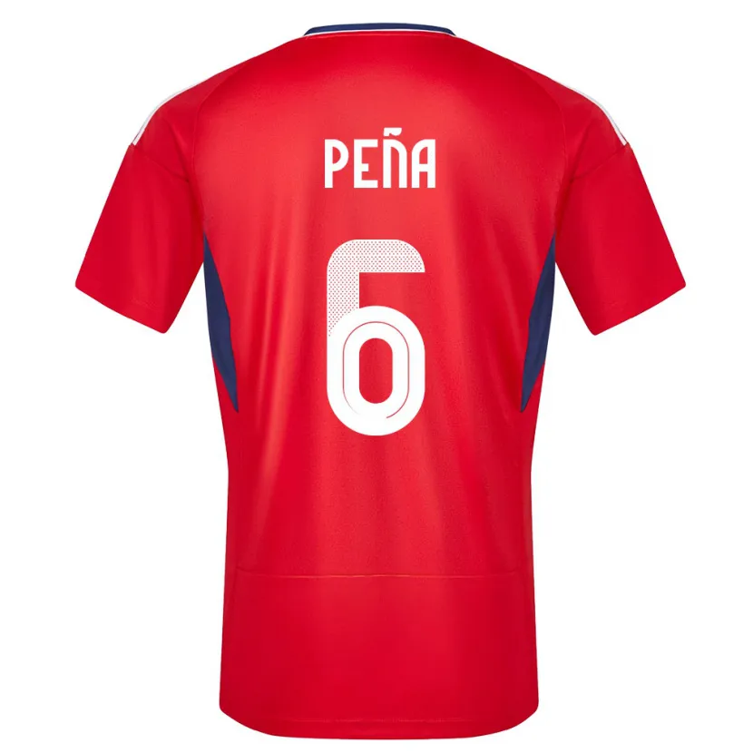 Danxen Hombre Camiseta Costa Rica Ricardo Pena #6 Rojo 1ª Equipación 24-26 La Camisa México