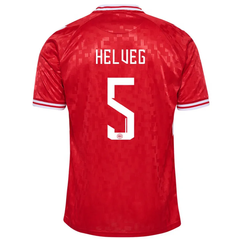 Danxen Hombre Camiseta Dinamarca Richard Helveg #5 Rojo 1ª Equipación 24-26 La Camisa México
