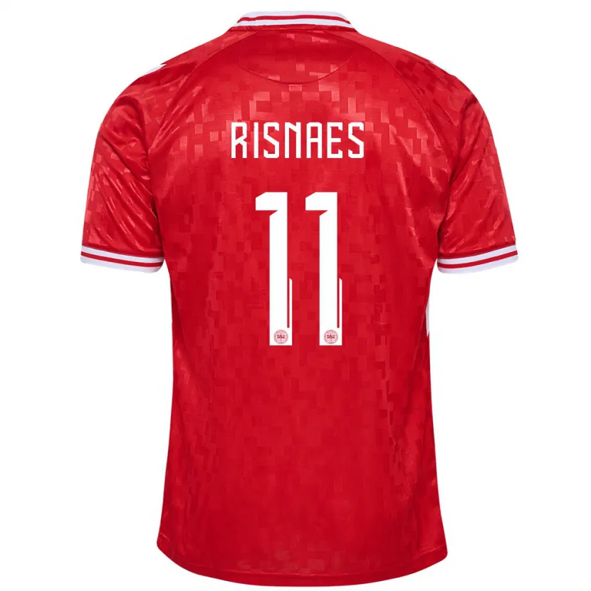 Danxen Hombre Camiseta Dinamarca Roberto Risnaes #11 Rojo 1ª Equipación 24-26 La Camisa México