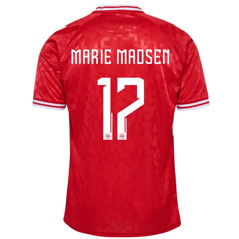 Danxen Hombre Camiseta Dinamarca Rikke Marie Madsen #17 Rojo 1ª Equipación 24-26 La Camisa México