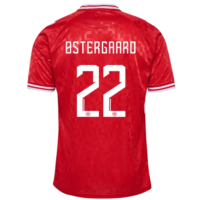 Danxen Hombre Camiseta Dinamarca Maja Bay Østergaard #22 Rojo 1ª Equipación 24-26 La Camisa México