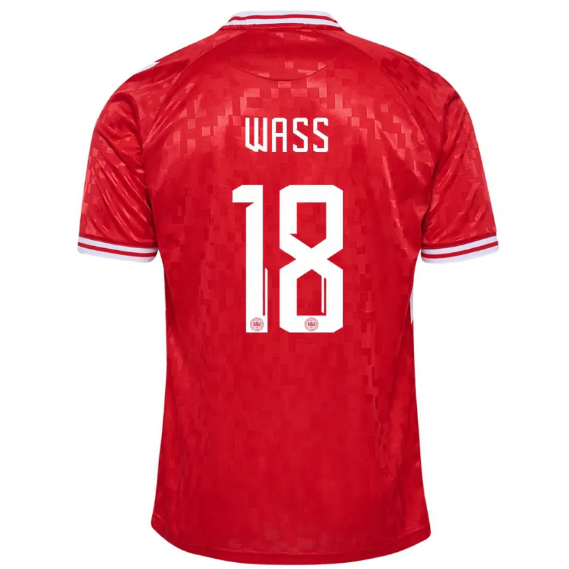 Danxen Hombre Camiseta Dinamarca Daniel Wass #18 Rojo 1ª Equipación 24-26 La Camisa México