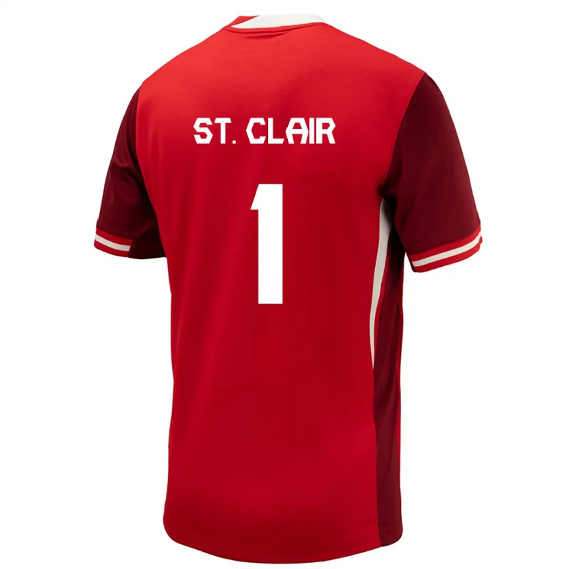 Danxen Hombre Camiseta Canadá Dayne St. Clair #1 Rojo 1ª Equipación 24-26 La Camisa México