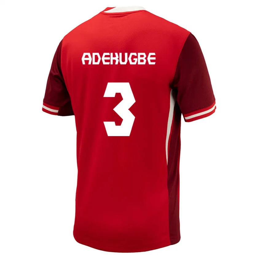 Danxen Hombre Camiseta Canadá Samuel Adekugbe #3 Rojo 1ª Equipación 24-26 La Camisa México