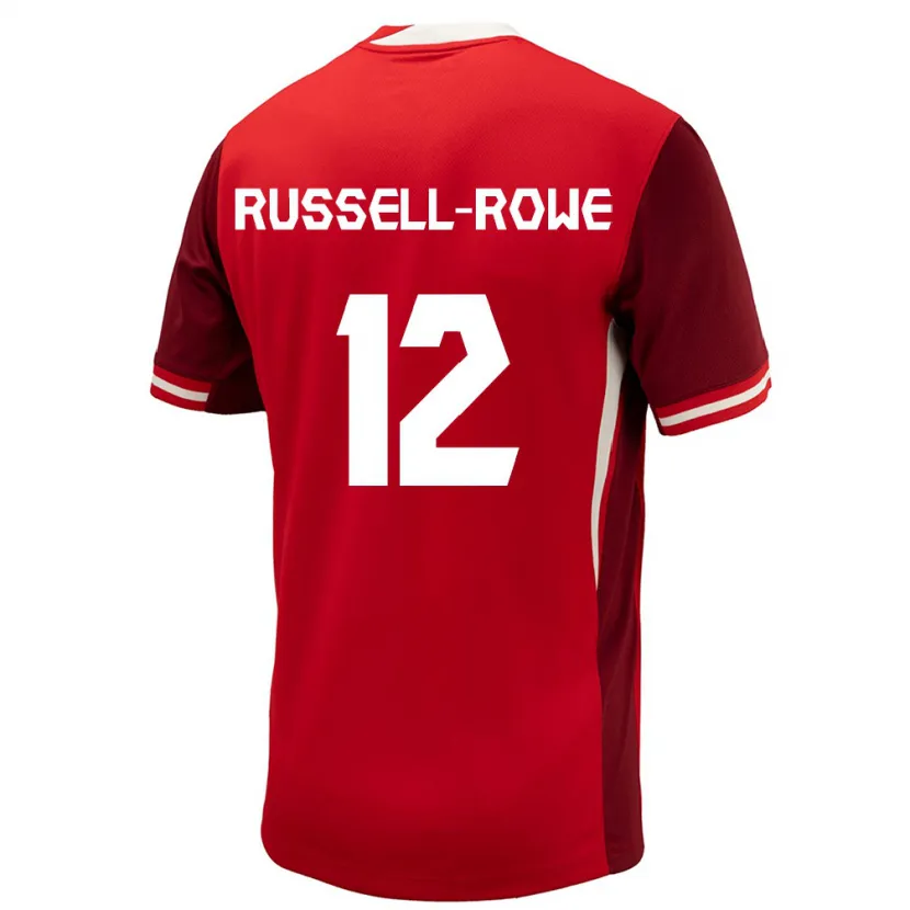 Danxen Hombre Camiseta Canadá Jacen Russell-Rowe #12 Rojo 1ª Equipación 24-26 La Camisa México
