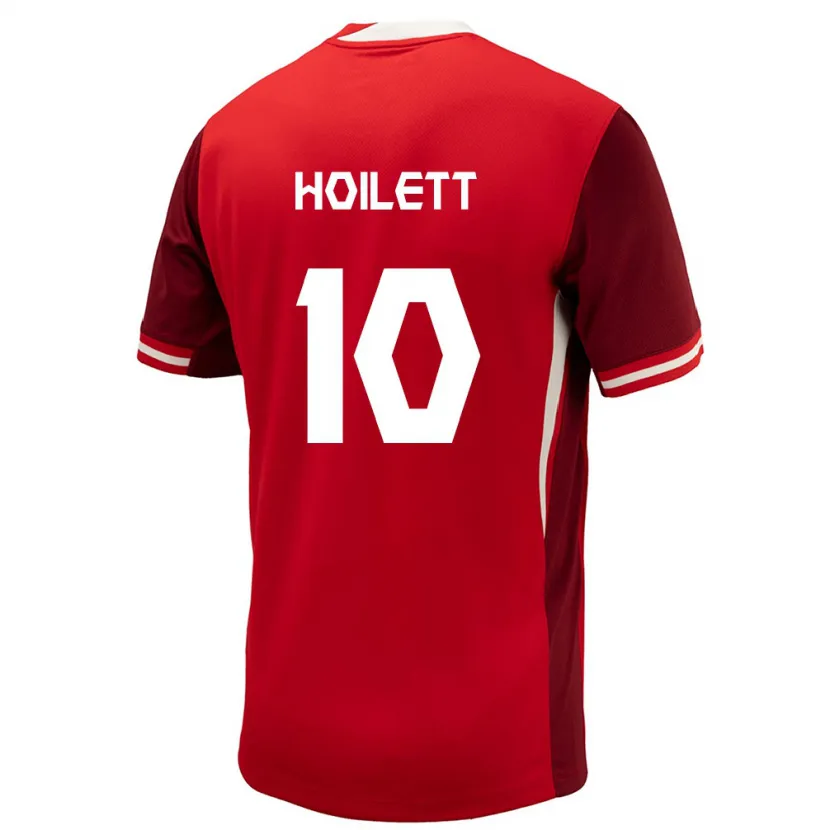 Danxen Hombre Camiseta Canadá David Junior Hoilett #10 Rojo 1ª Equipación 24-26 La Camisa México