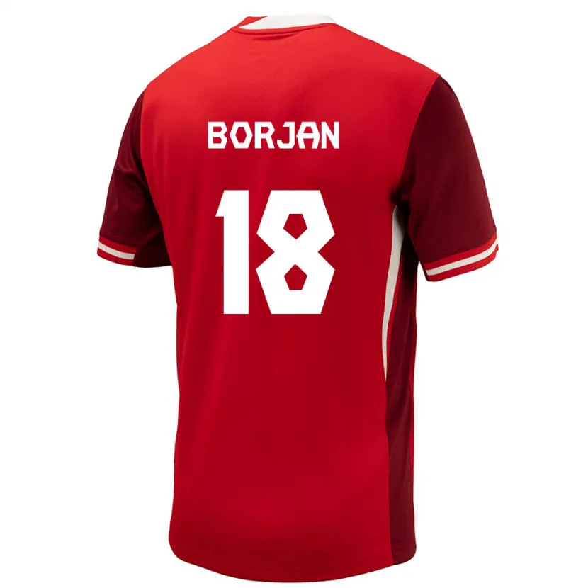 Danxen Hombre Camiseta Canadá Milan Borjan #18 Rojo 1ª Equipación 24-26 La Camisa México