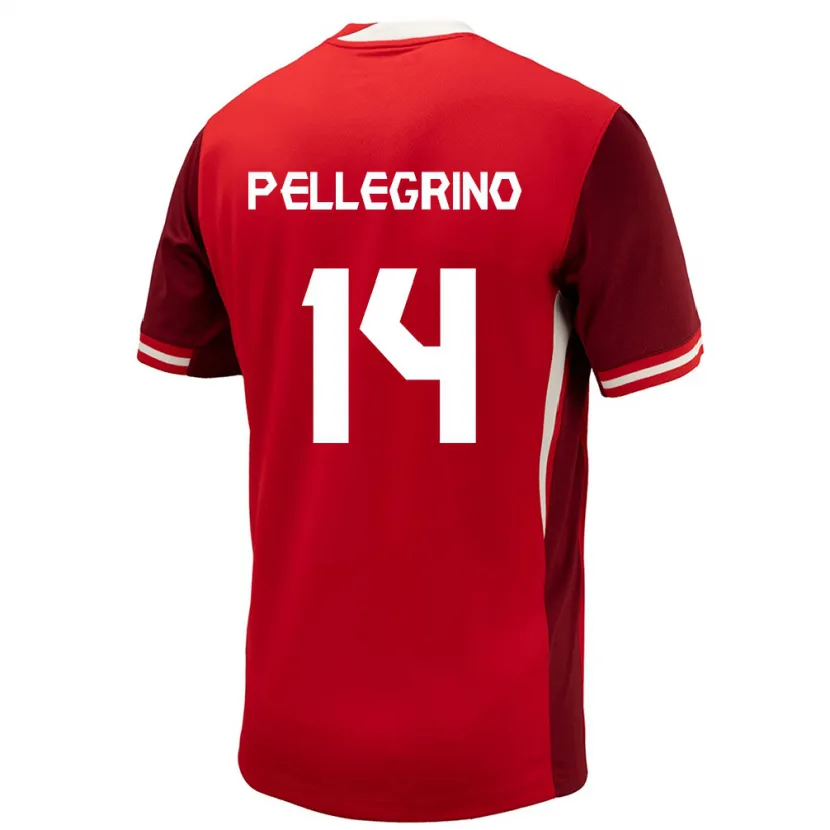 Danxen Hombre Camiseta Canadá Gabriel Pellegrino #14 Rojo 1ª Equipación 24-26 La Camisa México