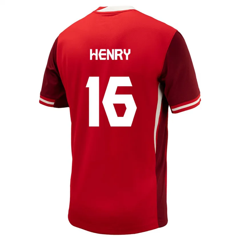 Danxen Hombre Camiseta Canadá Maël Henry #16 Rojo 1ª Equipación 24-26 La Camisa México