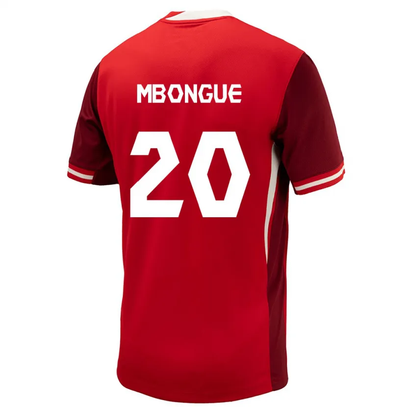 Danxen Hombre Camiseta Canadá Hugo Mbongue #20 Rojo 1ª Equipación 24-26 La Camisa México