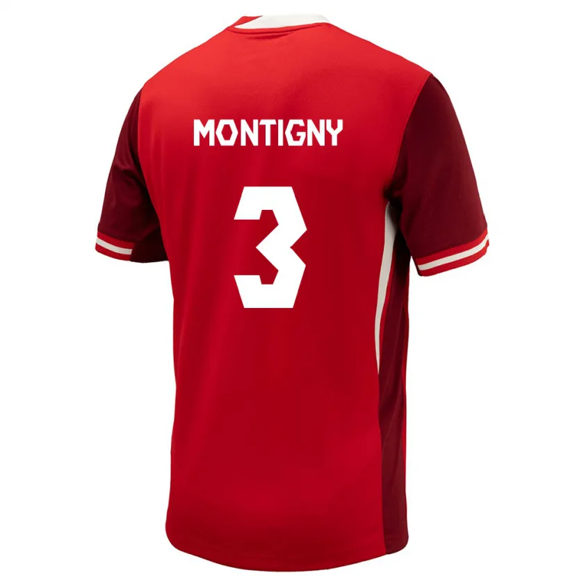 Danxen Hombre Camiseta Canadá Gaël De Montigny #3 Rojo 1ª Equipación 24-26 La Camisa México