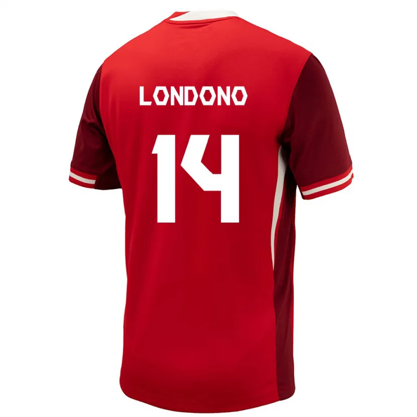 Danxen Hombre Camiseta Canadá Tyler Londono #14 Rojo 1ª Equipación 24-26 La Camisa México
