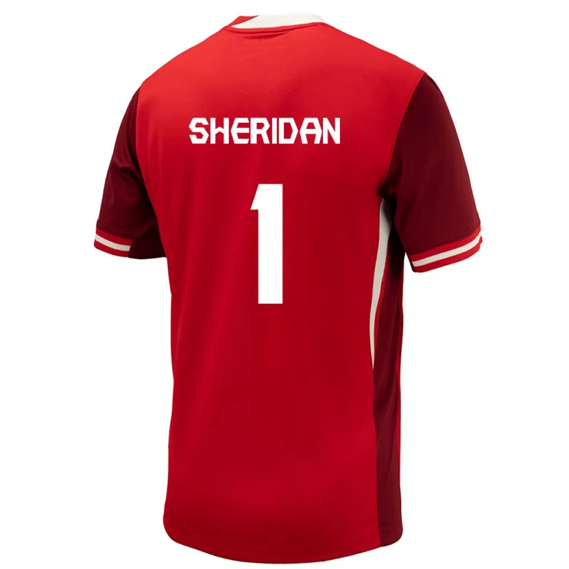 Danxen Hombre Camiseta Canadá Kailen Sheridan #1 Rojo 1ª Equipación 24-26 La Camisa México