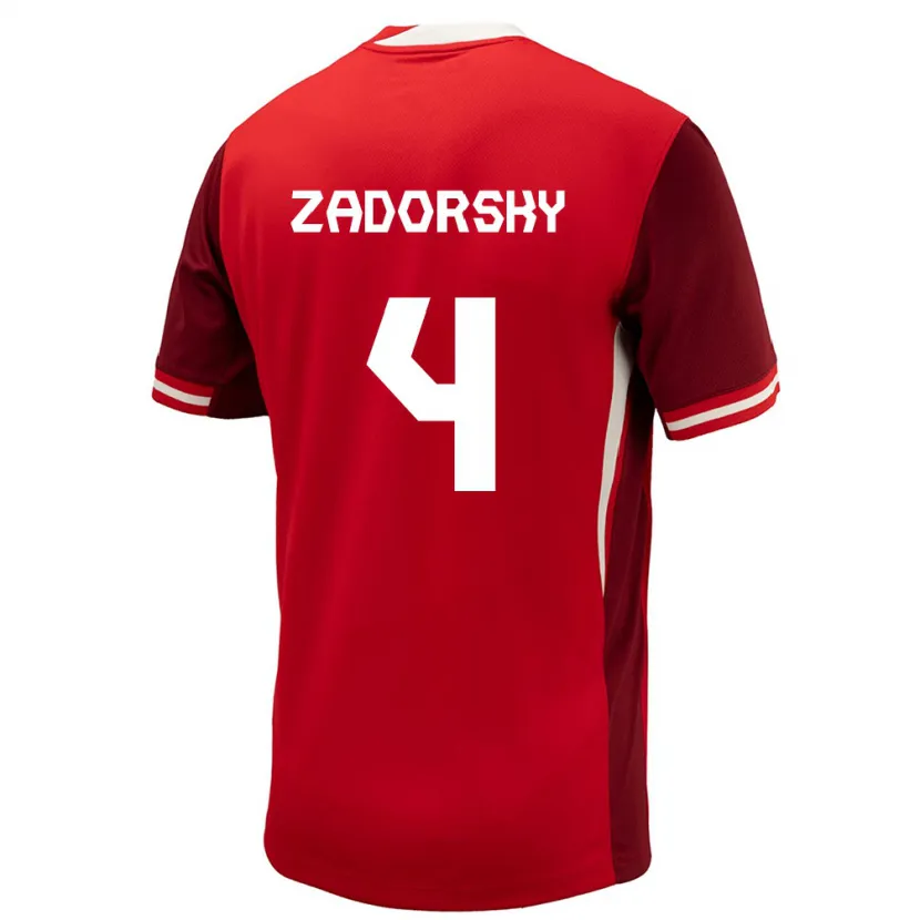 Danxen Hombre Camiseta Canadá Shelina Zadorsky #4 Rojo 1ª Equipación 24-26 La Camisa México