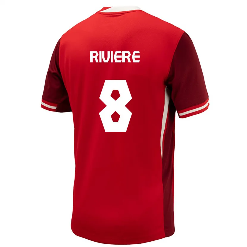 Danxen Hombre Camiseta Canadá Jayde Riviere #8 Rojo 1ª Equipación 24-26 La Camisa México